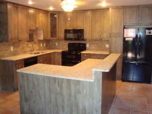 Alder wood with Appaloosa glazed finish cabinets kitchen virginia beach