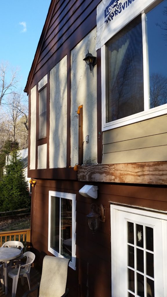 Rear of home where balcony has been removed